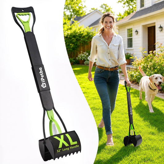 32 Inch Long Handle Pooper Scooper for Large Dogs Heavy Duty Foldable