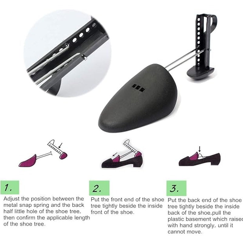 New EchoDone 4 Pairs Black Plastic Womens Mens Kids Shoe Tree Stretcher Set