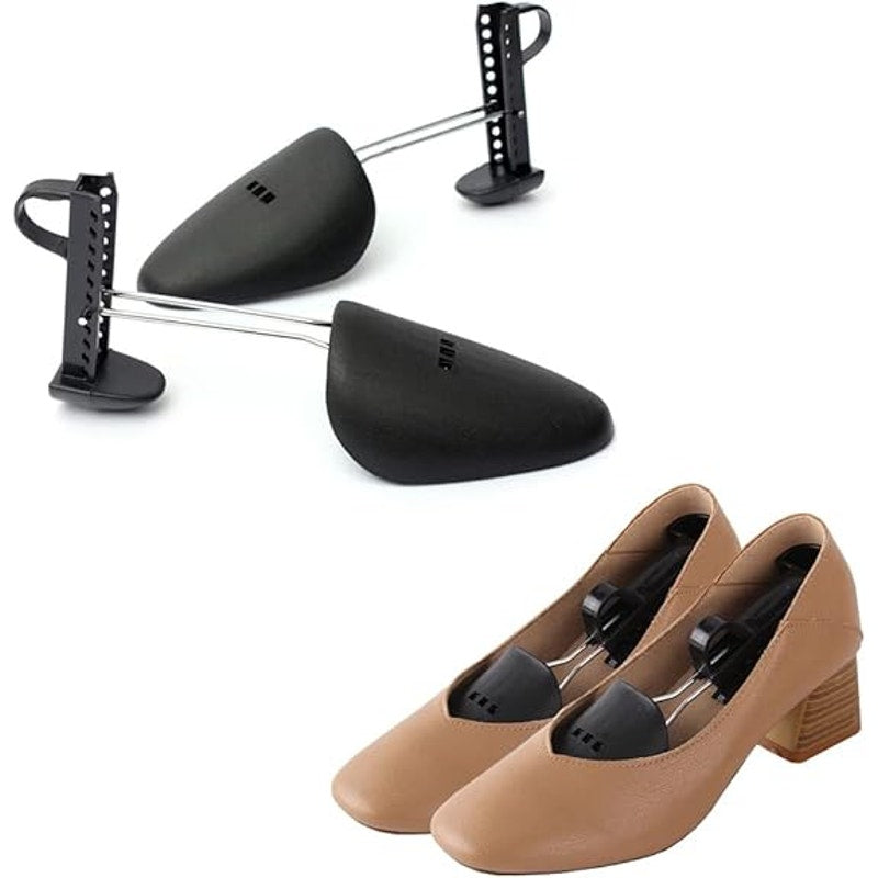 New EchoDone 4 Pairs Black Plastic Womens Mens Kids Shoe Tree Stretcher Set