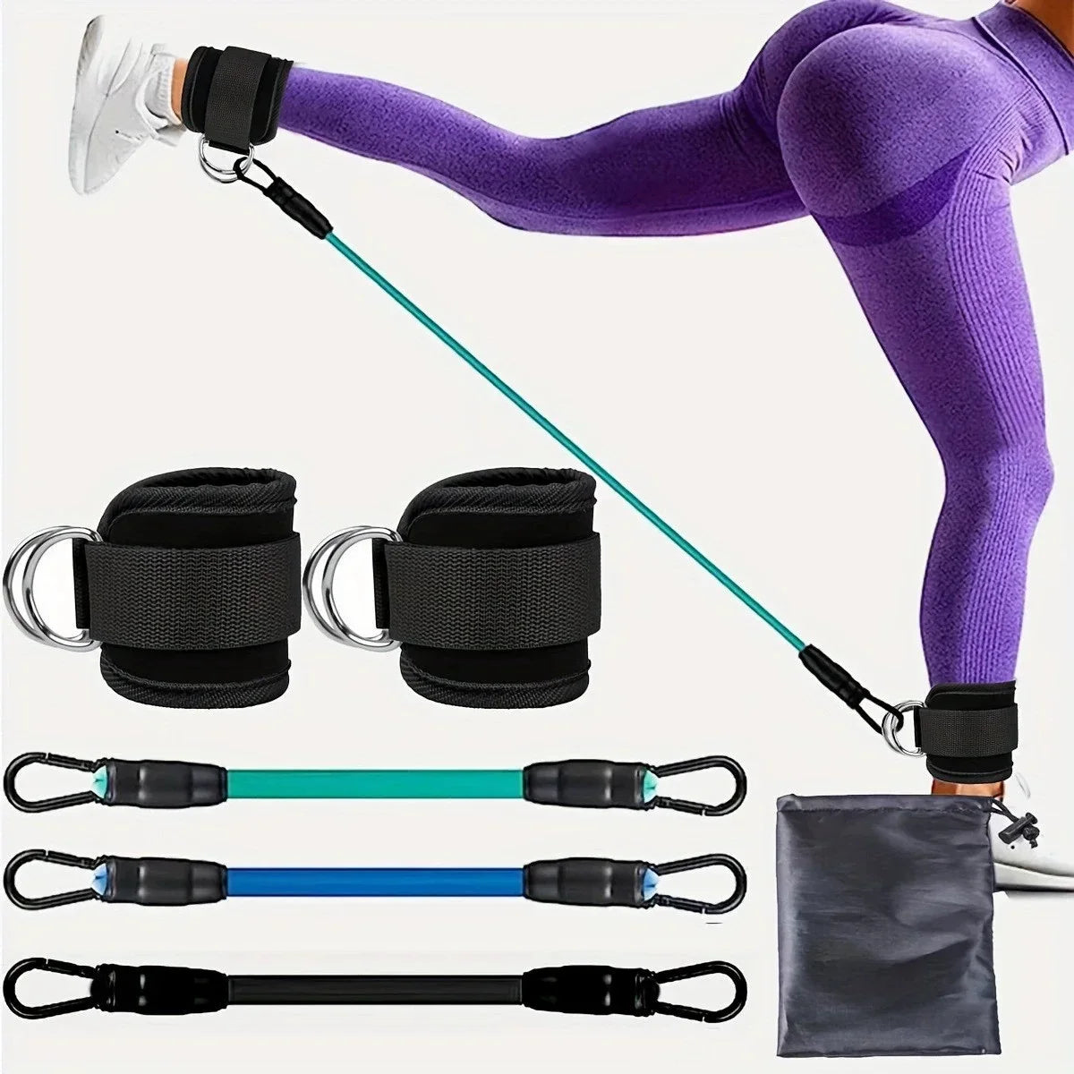 Resistance Band Set with Ankle Straps | Home Gym Strength Training