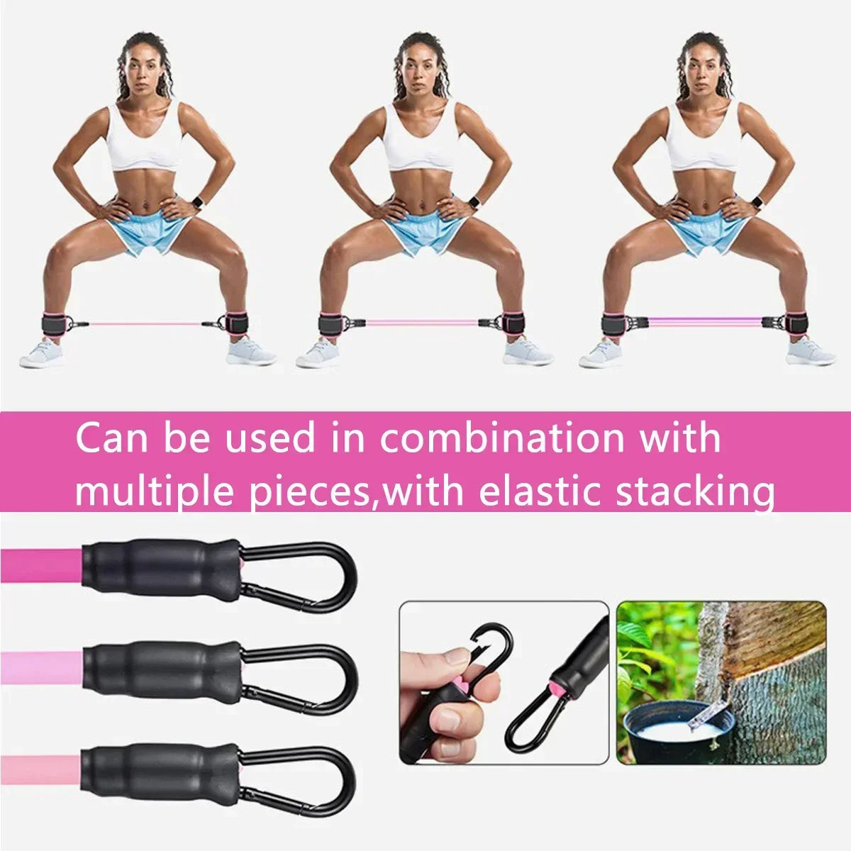 Resistance Band Set with Ankle Straps | Home Gym Strength Training