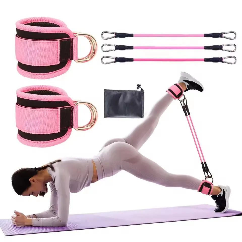 Resistance Band Set with Ankle Straps | Home Gym Strength Training