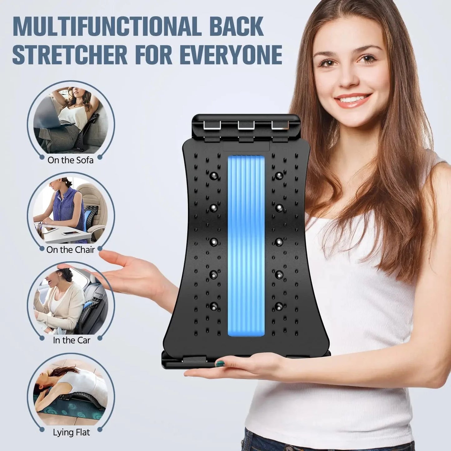 Adjustable Back Stretcher – Lumbar Support Pain Relief Board