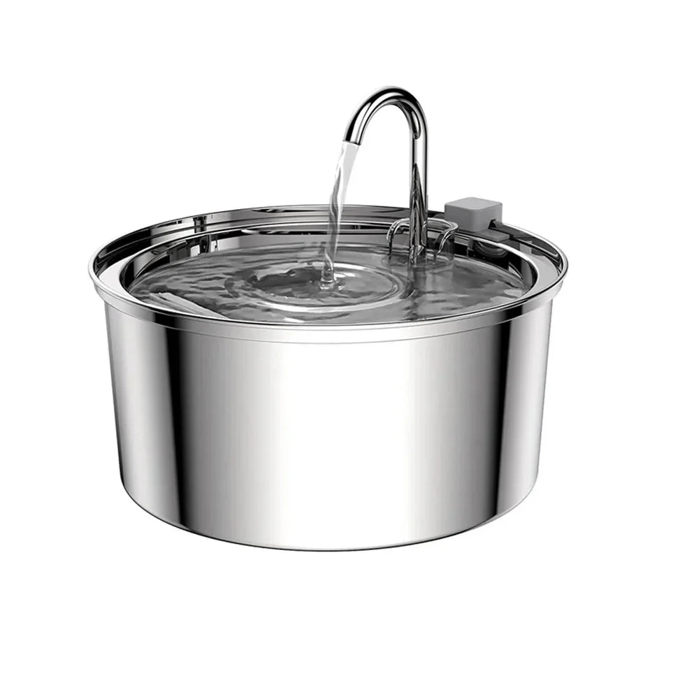 Stainless Steel Pet Water Fountain – USB Automatic Cat & Dog Bowl