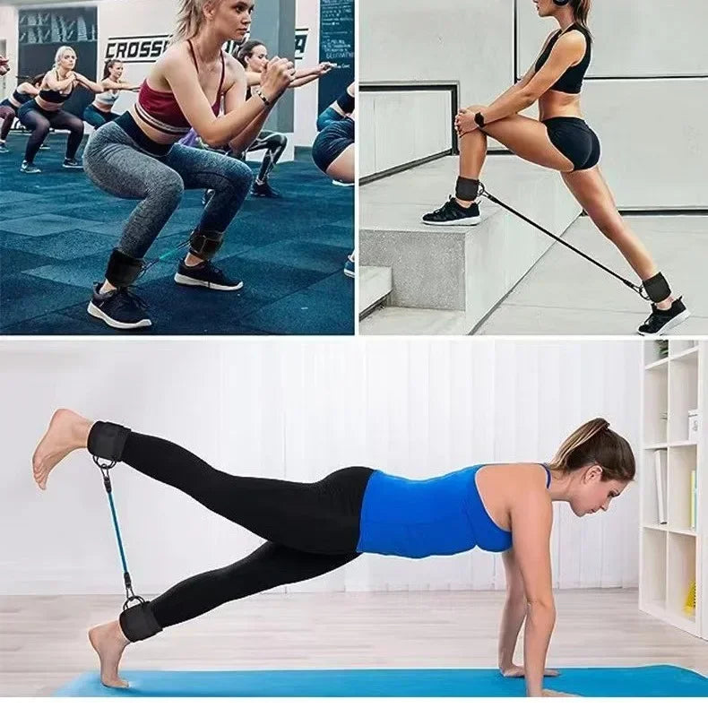 Resistance Band Set with Ankle Straps | Home Gym Strength Training